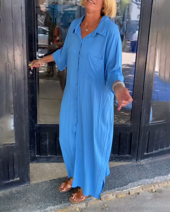 Jurk met splitten en revers