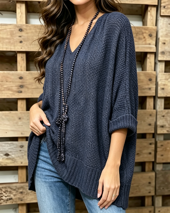 Pullover Opengewerkt Oversized Lui