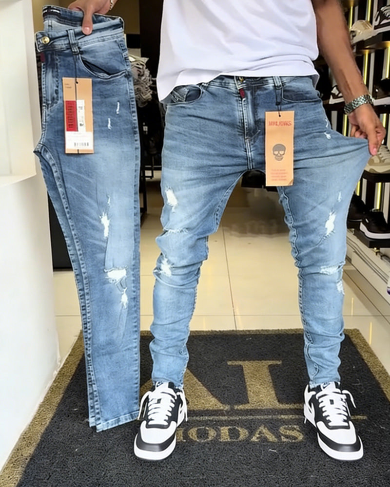 Jeans Distressed Slim-Fit Taps Toelopend