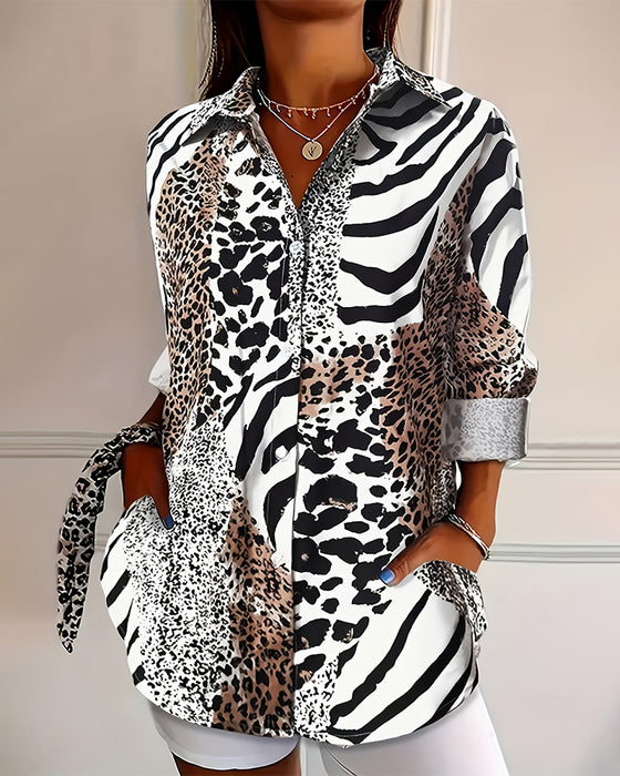 Blouse Zebra En Luipaard Print Los