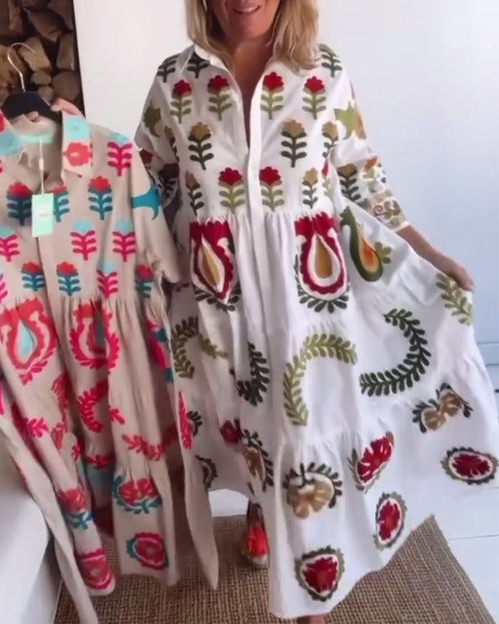 Jurk Bloemen Grafische Print