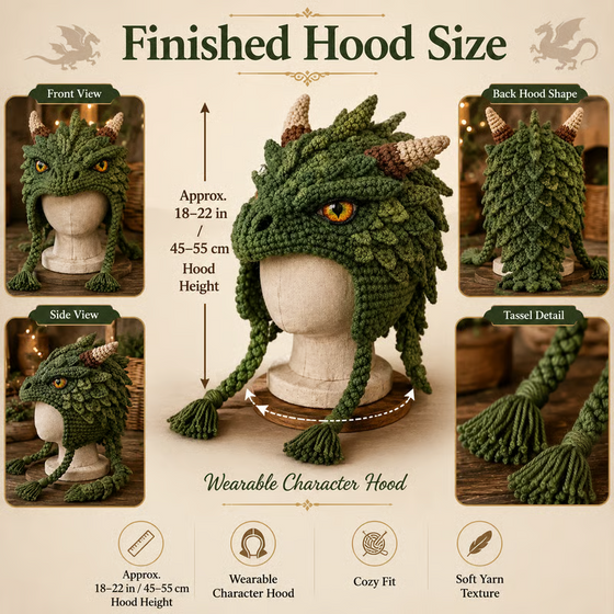 🐉✨ DIY haakset: Fantasy capuchonhoed 🧶🎭✨