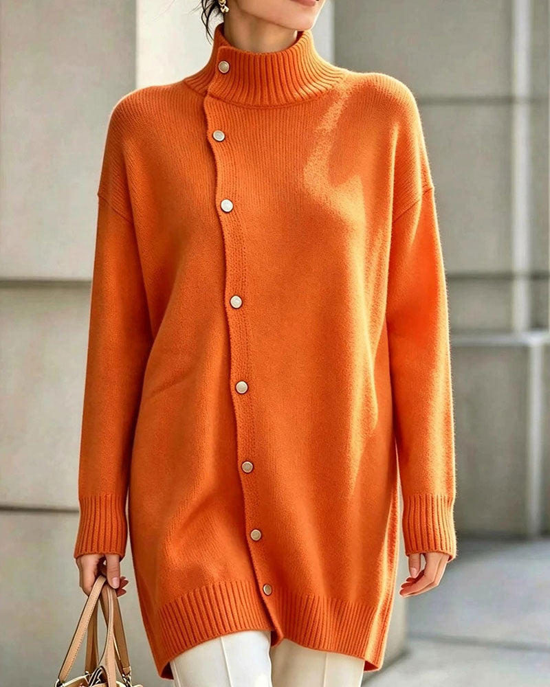 Cardigan Turtleneck Enkel Knoopsluiting