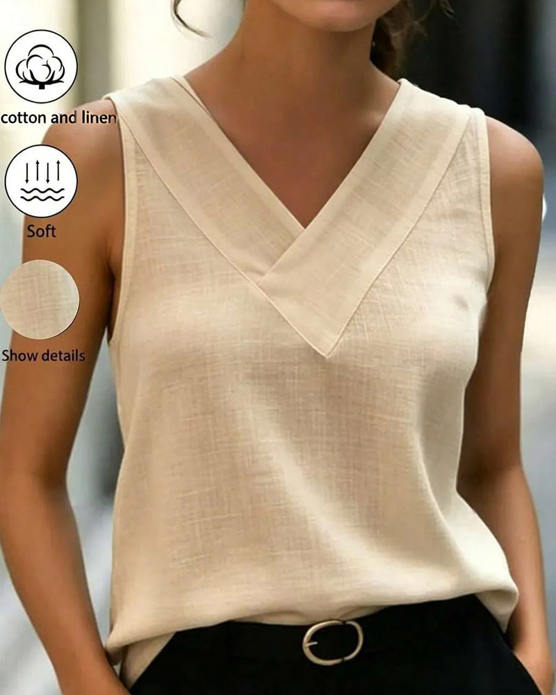 Tank Top Mouwloos V-Hals Kruis