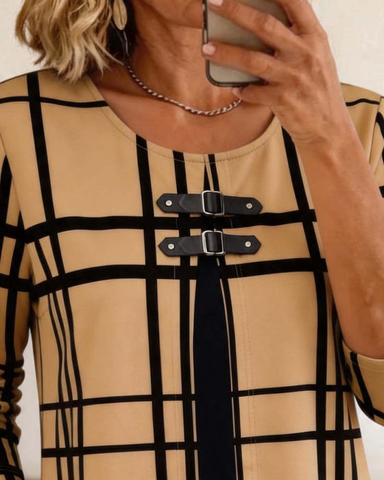 Blouse Ruit Imitatie Tweedelig Casual