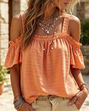 Blouse Camisole Ruffle Off-Shoulder