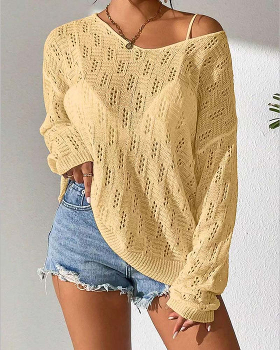 Pullover Uitgehold Drop-Schouder