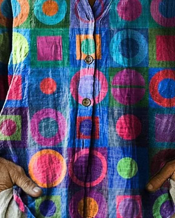 Blouse Kleurrijk Geometrische Print