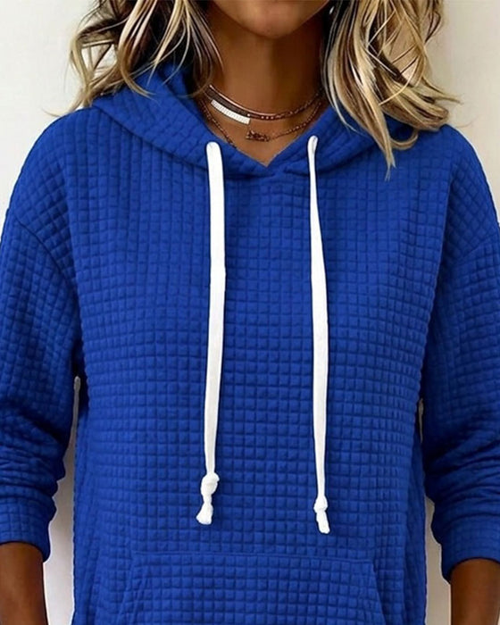 Jurk Wafel Capuchon Sweatshirt