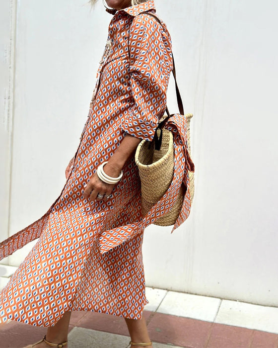 Jurk Met Zijsplit Overhemd