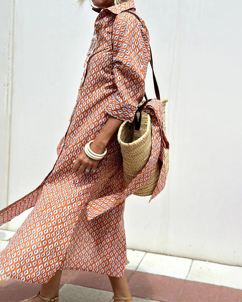 Jurk Met Zijsplit Overhemd