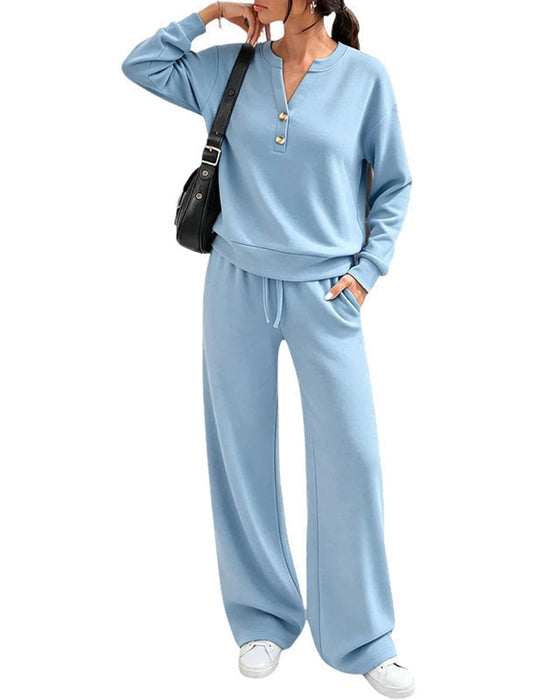 Set Lange Mouw Top Wijdbeen Broek