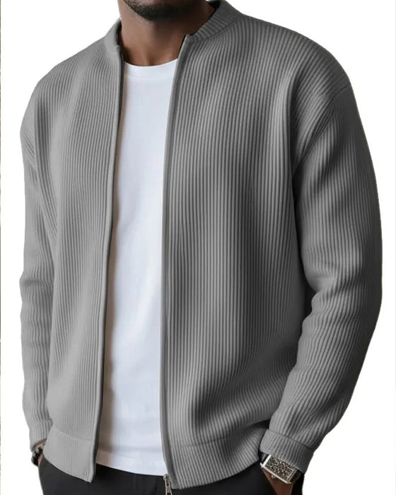 Heren Jas Effen Kleur Rits