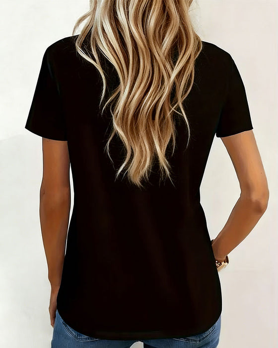 T-Shirt V-Hals Contrast Zak