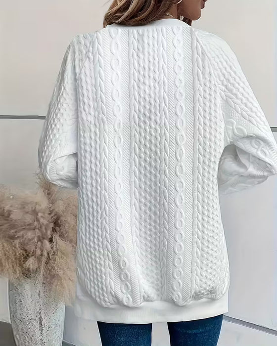 Sweatshirt Met Zak En Gesplitste-Rand Kenmerken