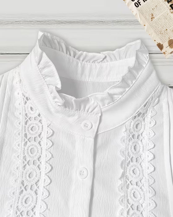 Blouse Met Stijlvolle Ruches Kraag