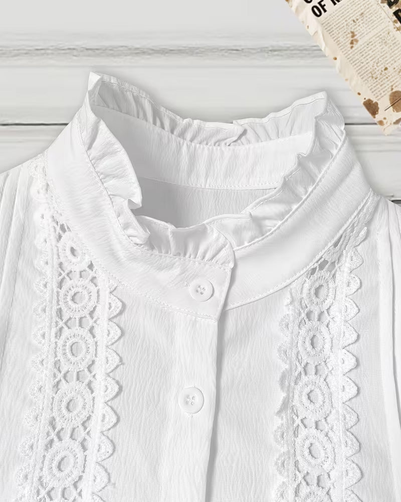 Blouse Met Stijlvolle Ruches Kraag