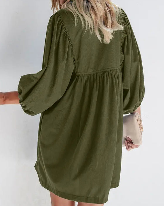 Jurk Plain Corduroy Mini