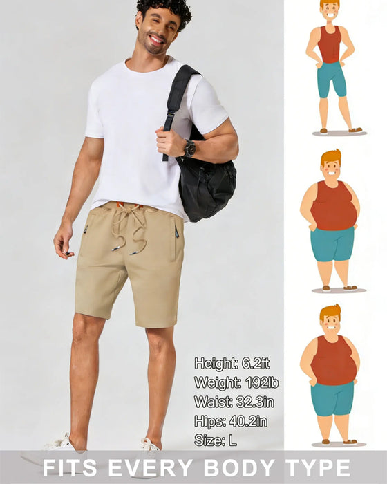 Shorts Elastische Taille Trekkoord Effen Kleur Heren