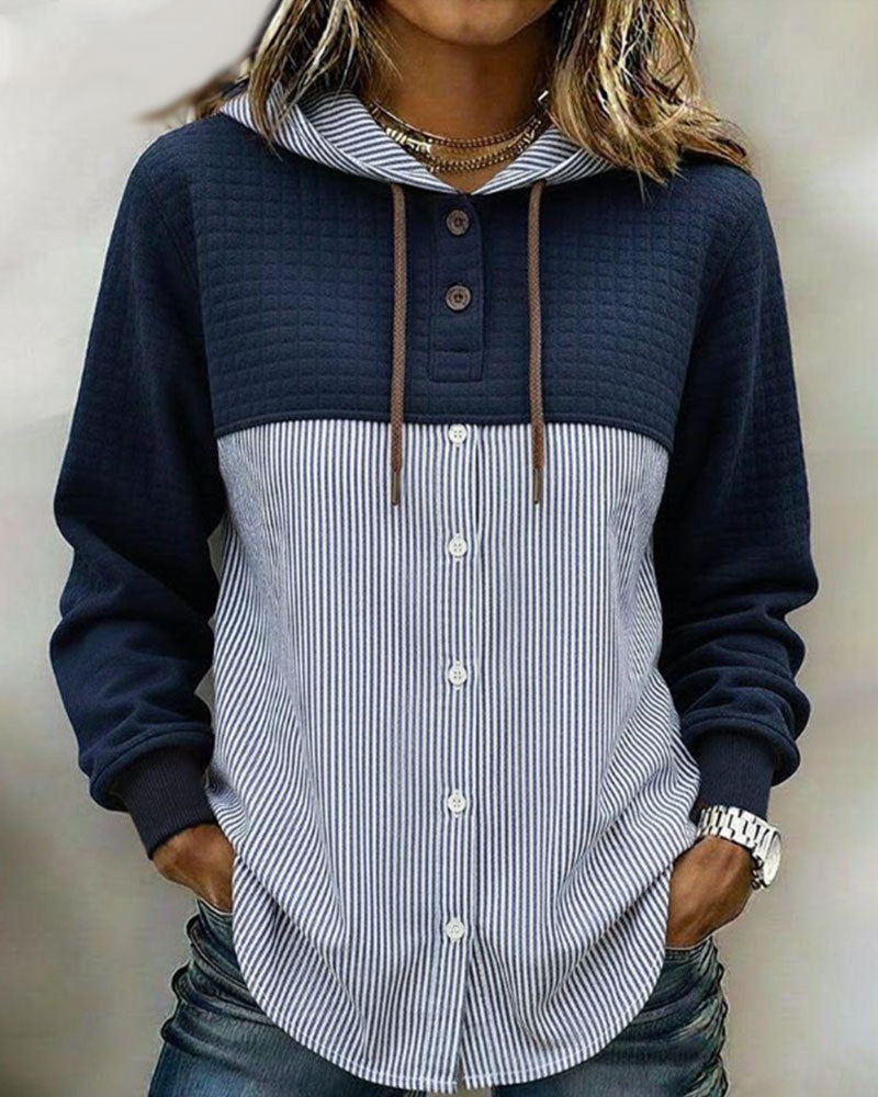 Top Met Capuchon En Knoopsluiting