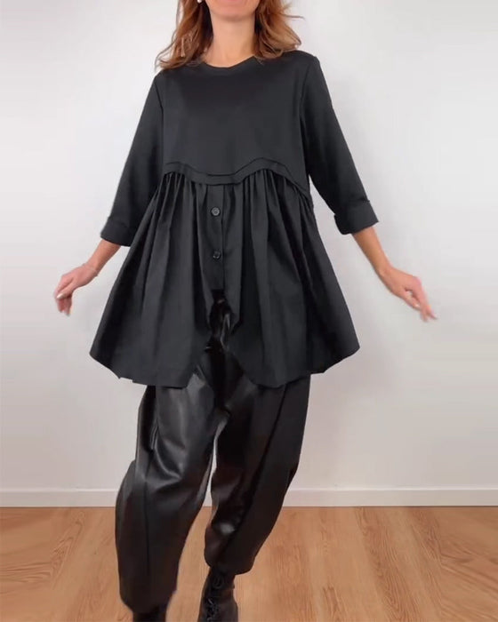 Blouse Onregelmatige A-Lijn Geplooid
