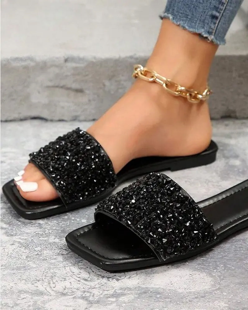 Sandalen Casual Pailletten Plat