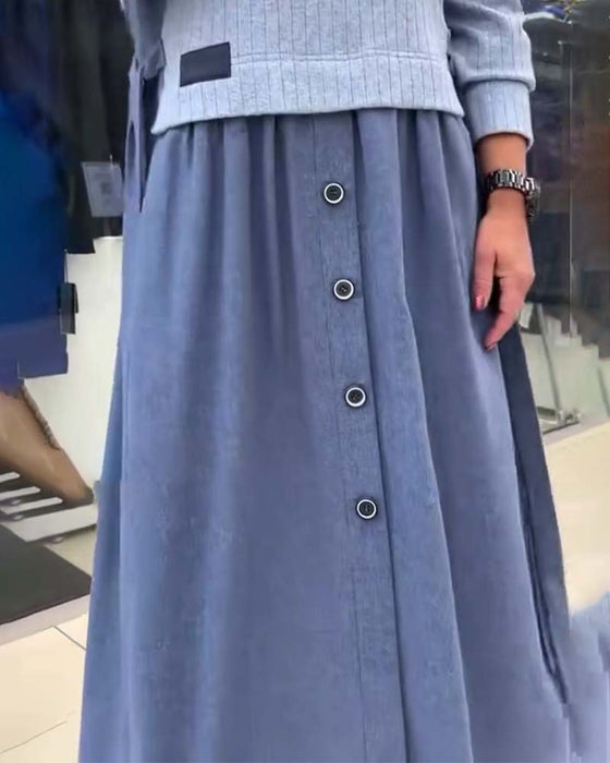 Jurk Casual Colorblock Ronde Hals