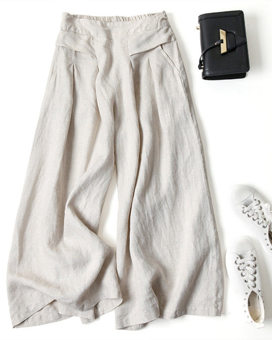 Broek Los Hoge Taille Slankmakend Ingekort