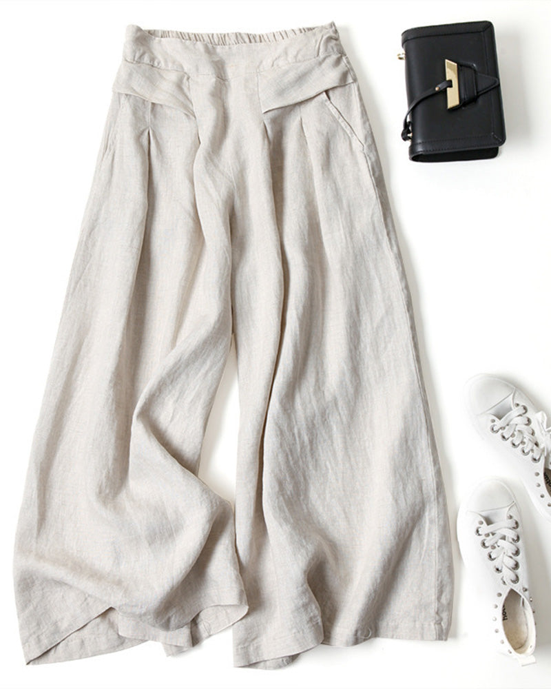 Broek Los Hoge Taille Slankmakend Ingekort
