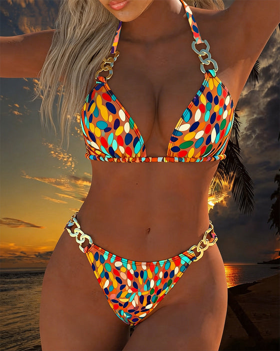 Bikini Metalen Gesp Design Stippen