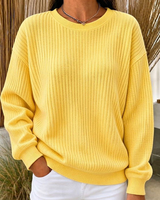 Sweatshirt Casual Effen Lange Mouw