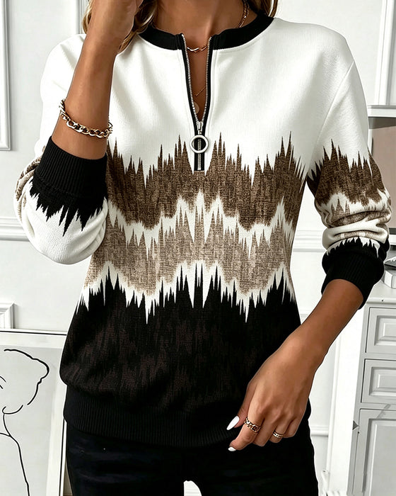 Sweatshirt Casual Bedrukt Lange Mouwen