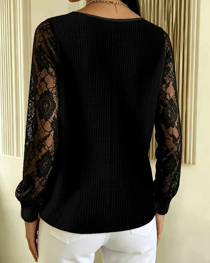 Blouse Stijlvol Ronde Hals Lange Mouw
