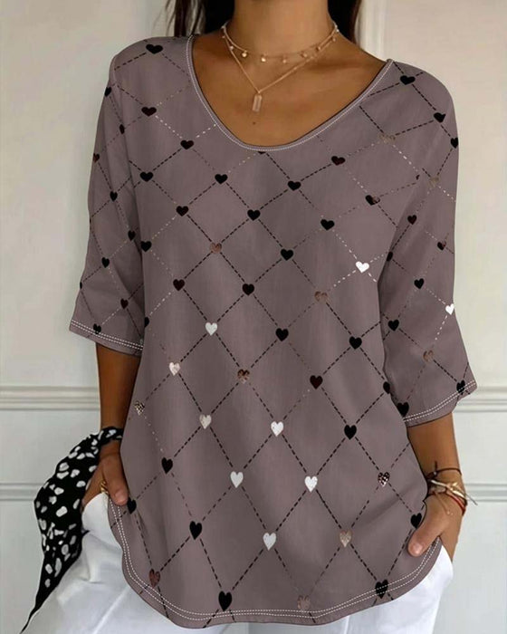 T-Shirt Hart Ruit V-Hals