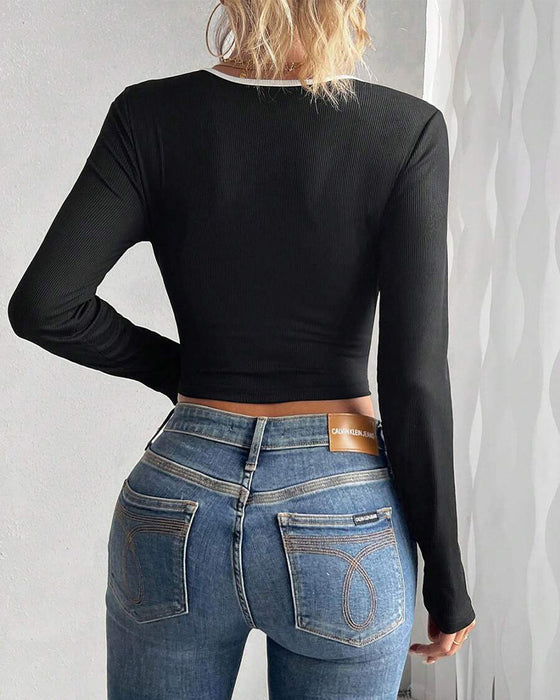 Blouse Lange Mouw Slim Fit