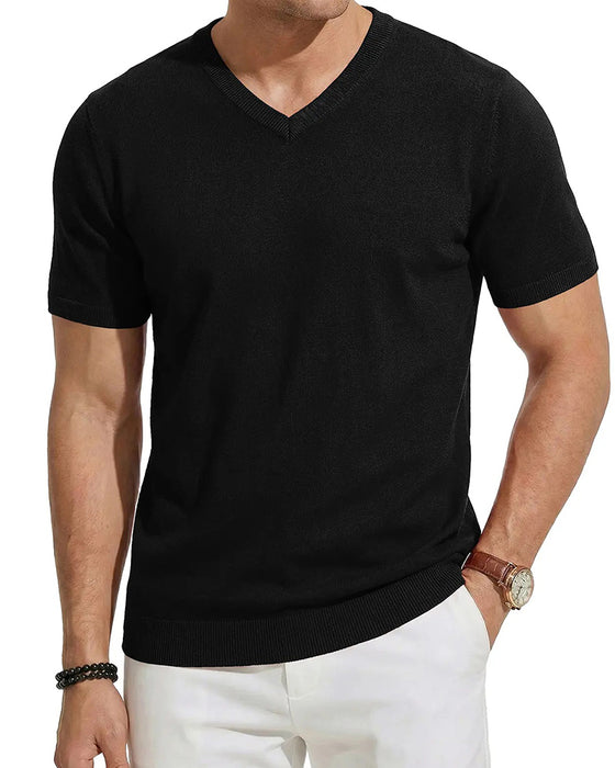 Pullover Mini V-Hals Casual Effen