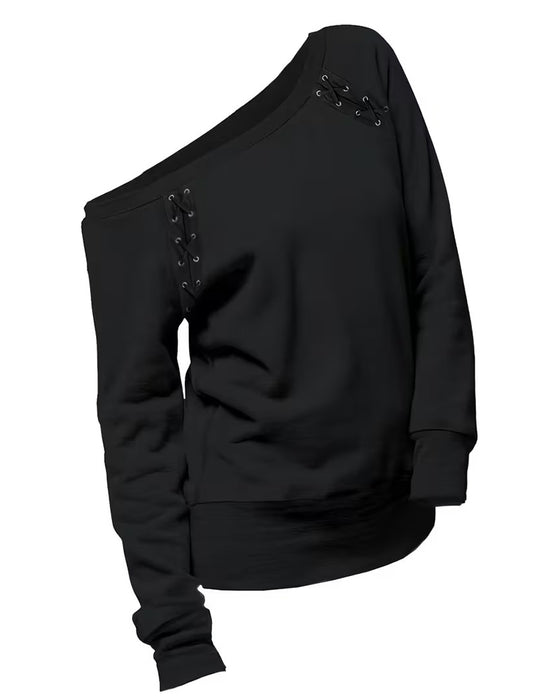 Blouse Stijlvol Een-Schouder Strik