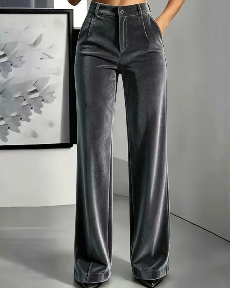 Broek Effen Fluweel Zak Lang