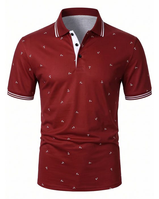 T-Shirt Polo Kraag Pijl Patroon Casual