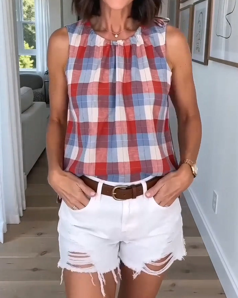 Tanktop Ruit Mouwloos