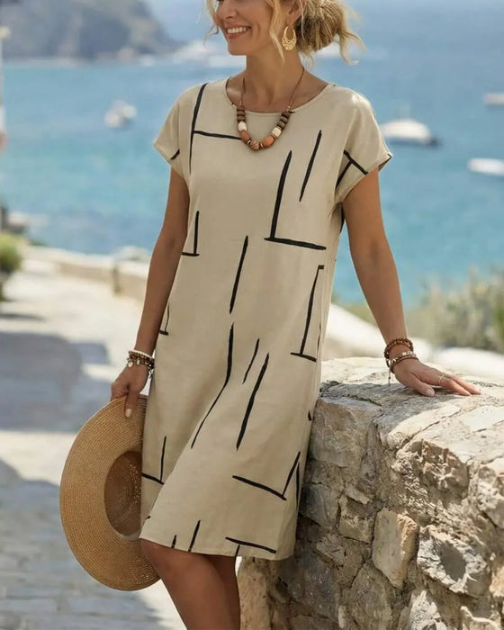Jurk Dames Zomer Casual Print Rond Hals