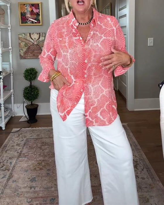 Blouse Met Knopjes En Getextureerd Kenmerken