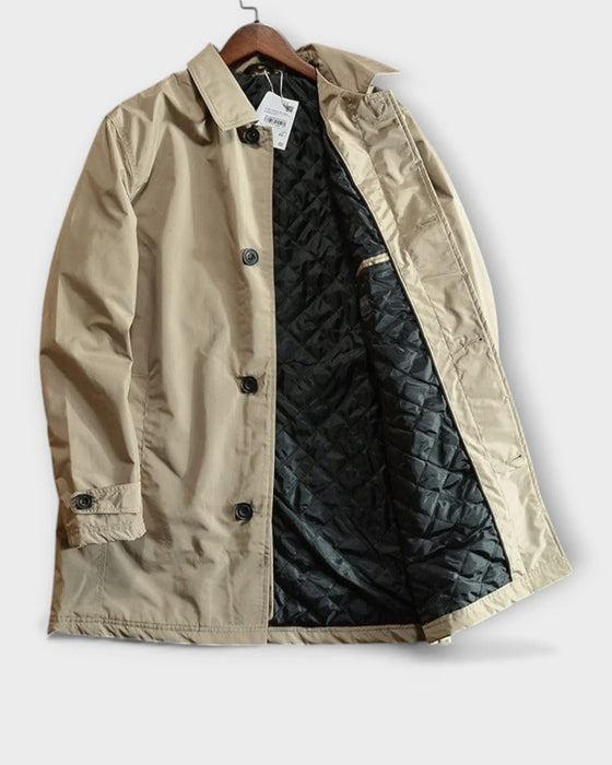 Weerbestendig Lang Jas | Heren Geïsoleerd Knoop Jack Outerwear