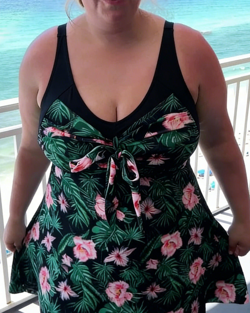 Casual tweedelig badpak met print