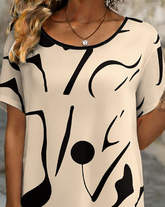 Blouse Rondhals Onregelmatig Casual