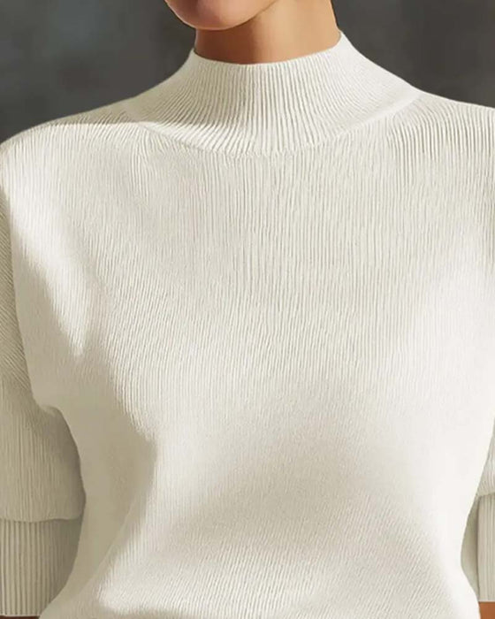 Pullover Halve Turtleneck Pofmouw