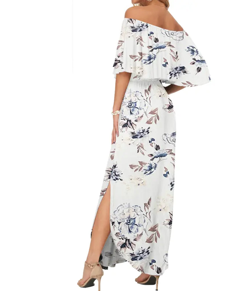 Jurk Elegant Inktwasbehandeling Bloemen Maxi