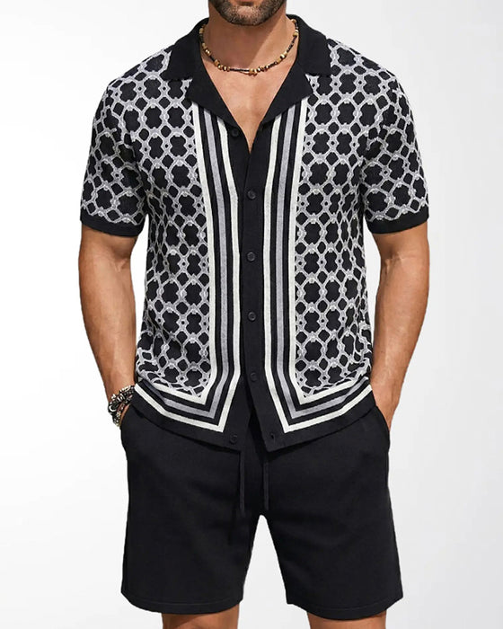 Set Korte Mouw Vest En Shorts Tweedelig