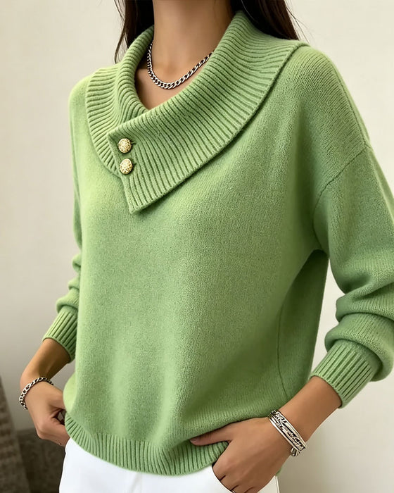 Pullover Diagonaal Slag Knoop Effen