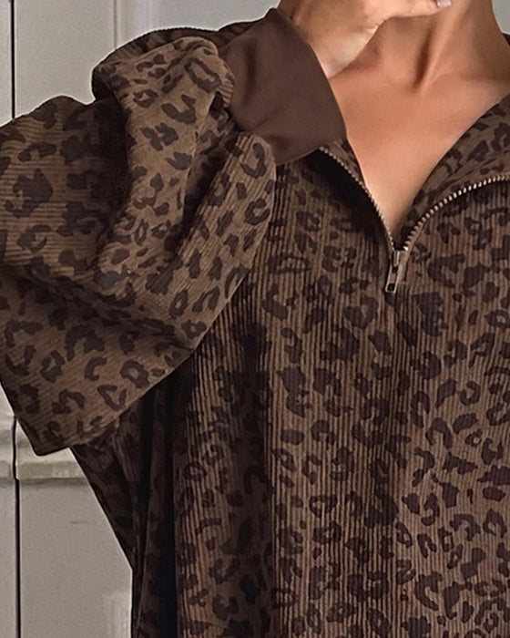 Sweatshirt Luipaardprint Lange Mouwen